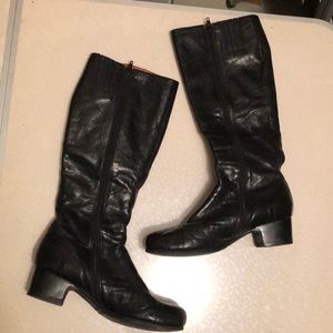 Black leather boots